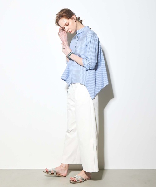 RAW FUDGE（ローファッジ）の「ストライプアシメ切替シャツ（シャツ/ブラウス・レディース・ブルー/ベージュ系その他・M）」の13枚目の写真