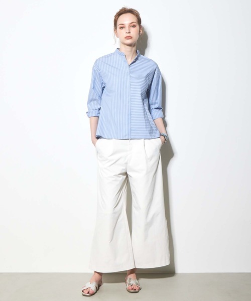 RAW FUDGE（ローファッジ）の「ストライプアシメ切替シャツ（シャツ/ブラウス・レディース・ブルー/ベージュ系その他・M）」の12枚目の写真