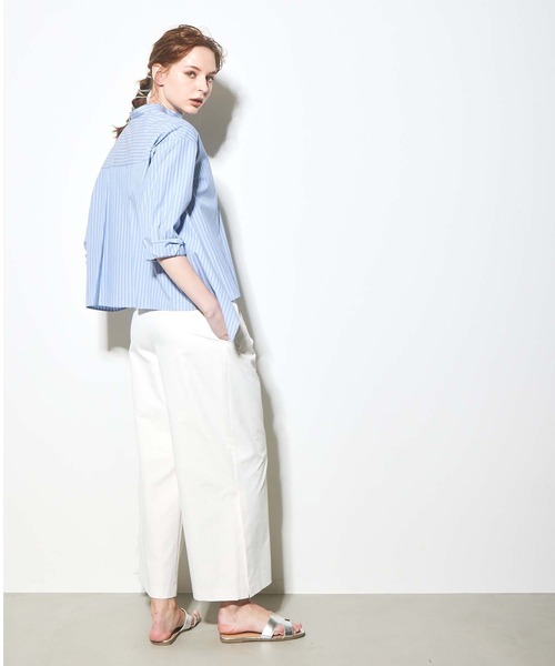 RAW FUDGE（ローファッジ）の「ストライプアシメ切替シャツ（シャツ/ブラウス・レディース・ブルー/ベージュ系その他・M）」の14枚目の写真
