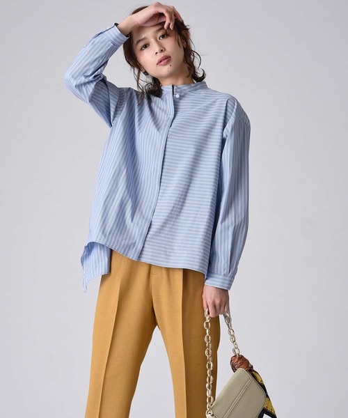 RAW FUDGE（ローファッジ）の「ストライプアシメ切替シャツ（シャツ/ブラウス・レディース・ブルー/ベージュ系その他・M）」の15枚目の写真