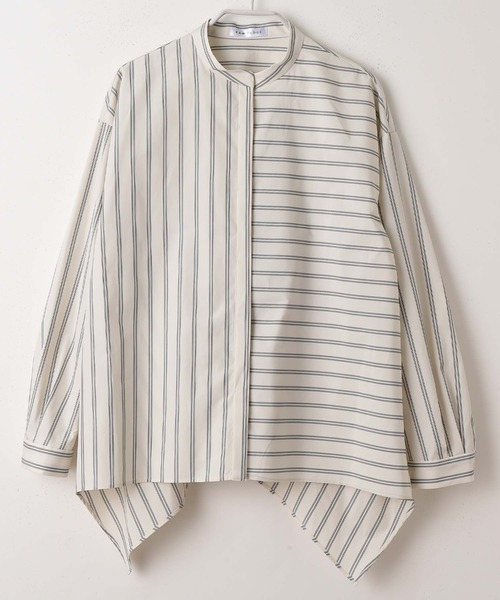 RAW FUDGE（ローファッジ）の「ストライプアシメ切替シャツ（シャツ/ブラウス・レディース・ブルー/ベージュ系その他・M）」の20枚目の写真