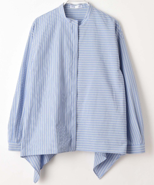 RAW FUDGE（ローファッジ）の「ストライプアシメ切替シャツ（シャツ/ブラウス・レディース・ブルー/ベージュ系その他・M）」の21枚目の写真