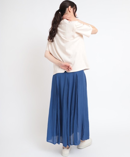 RNA-N(アールエヌエーエヌ)の「M1824 リサイクルコットンデザインTEE(Tシャツ/カットソー・レディース・ナチュラル/ダークカーキ/スミクロ・MEDIUM)」の21枚目の写真
