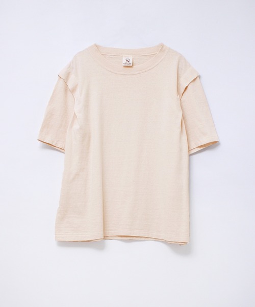 RNA-N(アールエヌエーエヌ)の「M1824 リサイクルコットンデザインTEE(Tシャツ/カットソー・レディース・ナチュラル/ダークカーキ/スミクロ・MEDIUM)」の9枚目の写真