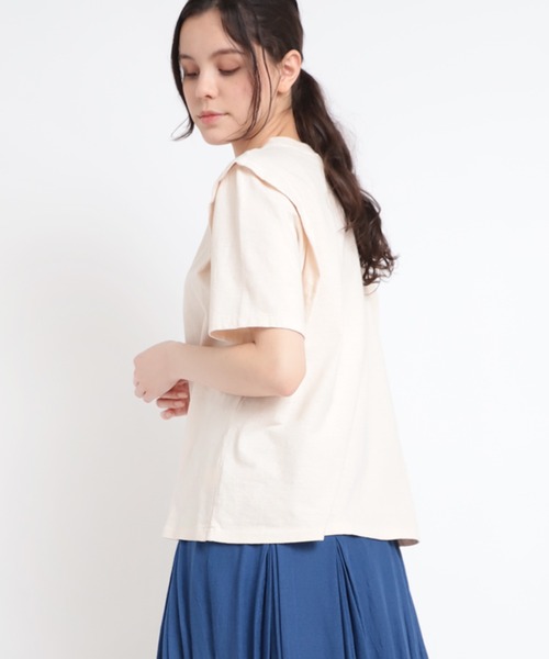 RNA-N(アールエヌエーエヌ)の「M1824 リサイクルコットンデザインTEE(Tシャツ/カットソー・レディース・ナチュラル/ダークカーキ/スミクロ・MEDIUM)」の12枚目の写真