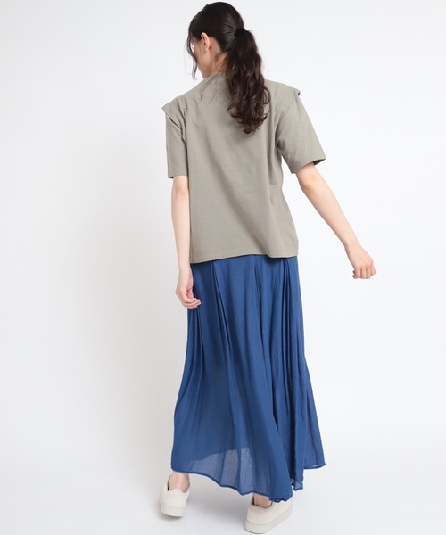 RNA-N(アールエヌエーエヌ)の「M1824 リサイクルコットンデザインTEE(Tシャツ/カットソー・レディース・ナチュラル/ダークカーキ/スミクロ・MEDIUM)」の13枚目の写真