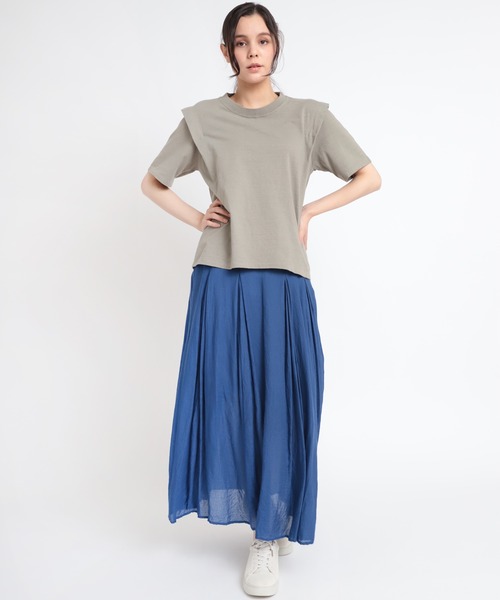RNA-N(アールエヌエーエヌ)の「M1824 リサイクルコットンデザインTEE(Tシャツ/カットソー・レディース・ナチュラル/ダークカーキ/スミクロ・MEDIUM)」の20枚目の写真