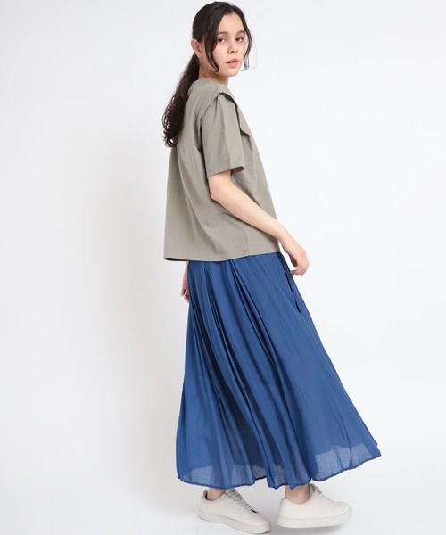 RNA-N(アールエヌエーエヌ)の「M1824 リサイクルコットンデザインTEE(Tシャツ/カットソー・レディース・ナチュラル/ダークカーキ/スミクロ・MEDIUM)」の8枚目の写真