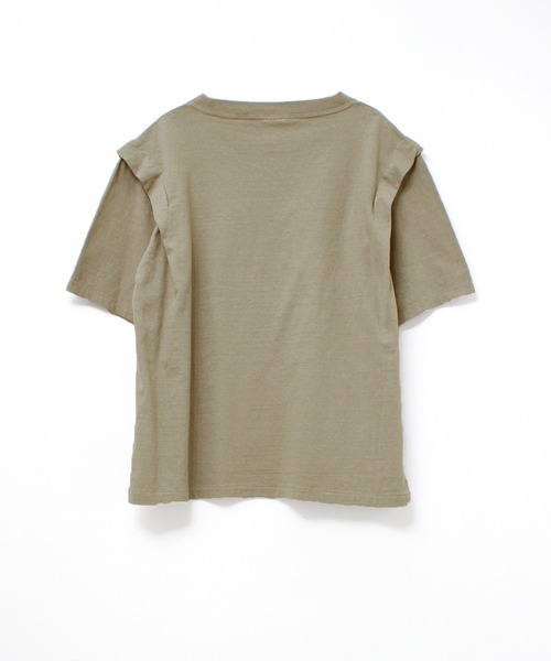 RNA-N(アールエヌエーエヌ)の「M1824 リサイクルコットンデザインTEE(Tシャツ/カットソー・レディース・ナチュラル/ダークカーキ/スミクロ・MEDIUM)」の7枚目の写真