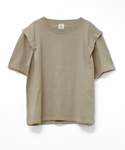 RNA-N(アールエヌエーエヌ)の「M1824 リサイクルコットンデザインTEE(Tシャツ/カットソー・レディース・ナチュラル/ダークカーキ/スミクロ・MEDIUM)」の14枚目の写真