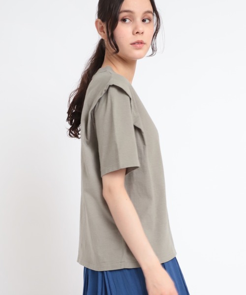 RNA-N(アールエヌエーエヌ)の「M1824 リサイクルコットンデザインTEE(Tシャツ/カットソー・レディース・ナチュラル/ダークカーキ/スミクロ・MEDIUM)」の10枚目の写真