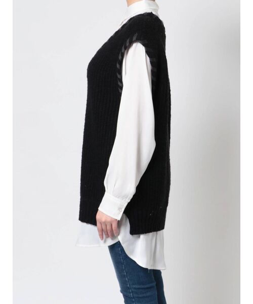 RESEXXY（リゼクシー）の「トリミングデザインシャツチュニック（ベスト・レディース・ブラック/グリーン/アイボリー・FREE）」の21枚目の写真