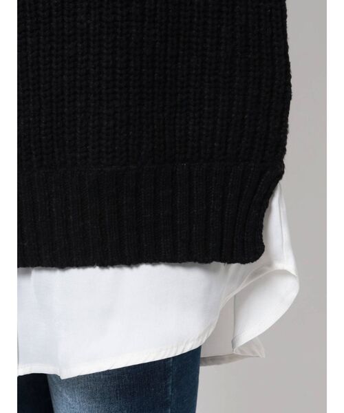 RESEXXY（リゼクシー）の「トリミングデザインシャツチュニック（ベスト・レディース・ブラック/グリーン/アイボリー・FREE）」の7枚目の写真