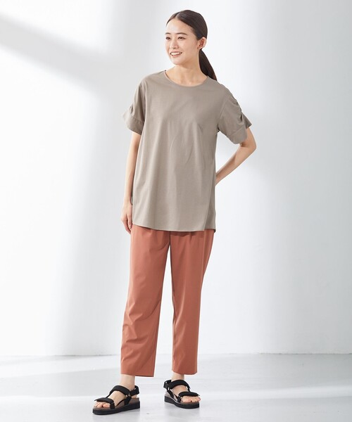J.PRESS(ジェイプレス)の「【洗える】マイクロタイプライターストレッチ テーパード パンツ(その他パンツ・レディース・ベージュ系/ネイビー系/スモーキーグリーン系/オレンジ系・T17/T15/T13)」の10枚目の写真