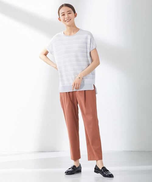 J.PRESS(ジェイプレス)の「【洗える】マイクロタイプライターストレッチ テーパード パンツ(その他パンツ・レディース・ベージュ系/ネイビー系/スモーキーグリーン系/オレンジ系・T17/T15/T13)」の12枚目の写真