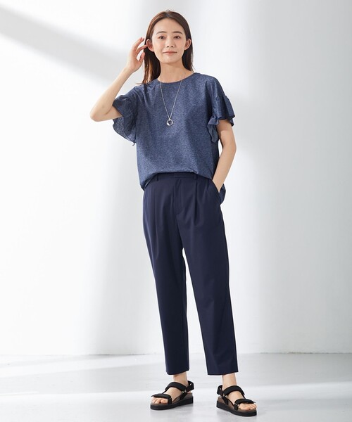 J.PRESS(ジェイプレス)の「【洗える】マイクロタイプライターストレッチ テーパード パンツ(その他パンツ・レディース・ベージュ系/ネイビー系/スモーキーグリーン系/オレンジ系・T17/T15/T13)」の19枚目の写真