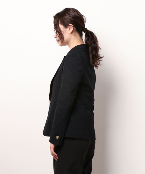 allureville(アルアバイル)の「レノクロステーラーコンパクトジャケット(テーラードジャケット・レディース・ネイビー/オフホワイト・1/2)」の5枚目の写真