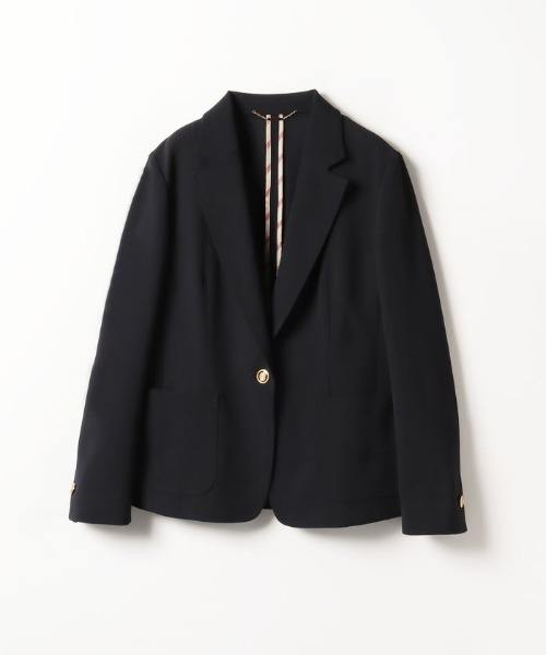 allureville(アルアバイル)の「レノクロステーラーコンパクトジャケット(テーラードジャケット・レディース・ネイビー/オフホワイト・1/2)」の2枚目の写真