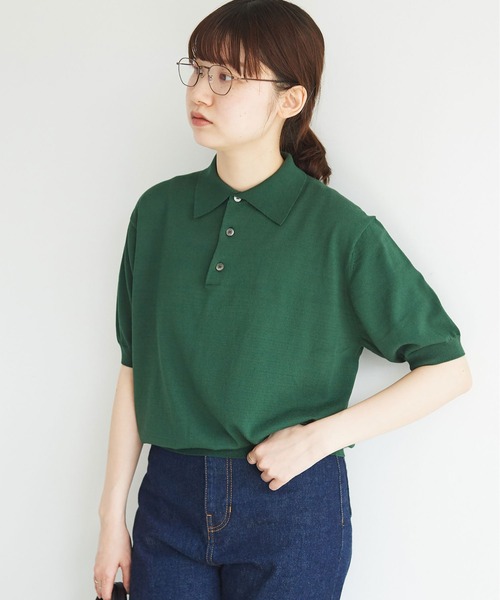 fig London(フィグロンドン)の「●_polo PO(ポロシャツ・レディース・ベージュ/サックスブルー/ピンク/グリーン・FREE)」の11枚目の写真