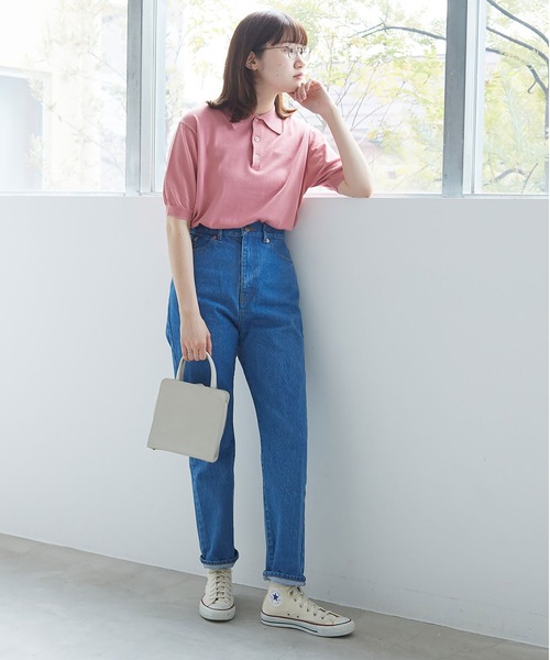 Fig London ポロシャツ SHEER knit polo（ポロシャツ）｜fig London（フィグロンドン