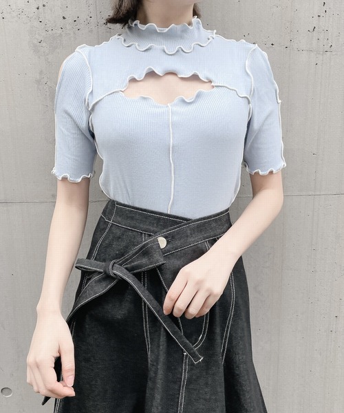 リルリリー　トップス lilLilly（リルリリー）の「カットアウトリブトップス（Tシャツ