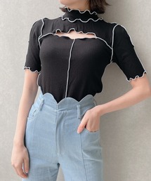 lilLilly | カットアウトリブトップス(Tシャツ/カットソー)