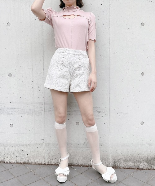 lilLilly（リルリリー）の「カットアウトリブトップス（Tシャツ/カットソー・レディース・ブラック/ピンク/ブルー/アイボリー・FREE）」の20枚目の写真