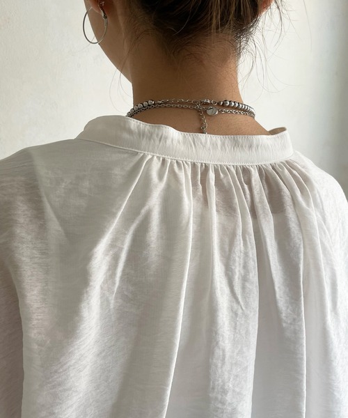 DouDou（ドゥドゥ）の「ショートブラウス＋リブ切替フレアワンピース（ワンピース・レディース・ホワイト/ブラック・FREE）」の10枚目の写真