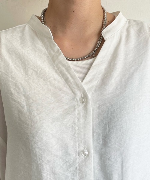 DouDou（ドゥドゥ）の「ショートブラウス＋リブ切替フレアワンピース（ワンピース・レディース・ホワイト/ブラック・FREE）」の11枚目の写真