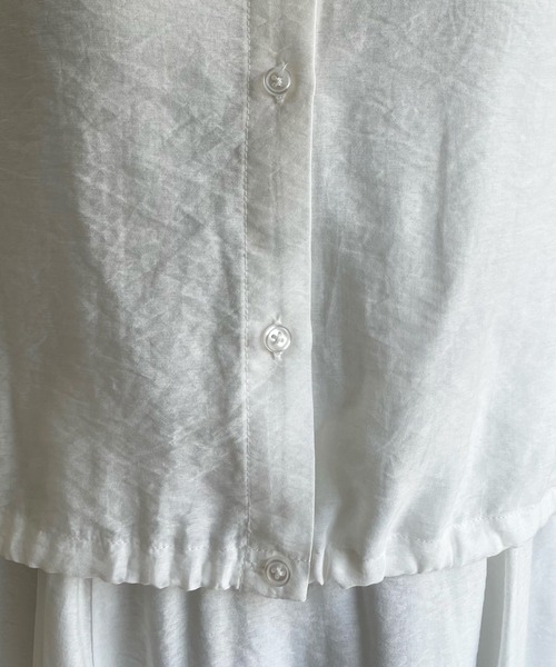 DouDou（ドゥドゥ）の「ショートブラウス＋リブ切替フレアワンピース（ワンピース・レディース・ホワイト/ブラック・FREE）」の14枚目の写真