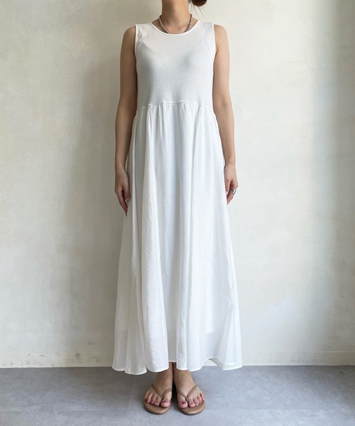 DouDou（ドゥドゥ）の「ショートブラウス＋リブ切替フレアワンピース（ワンピース・レディース・ホワイト/ブラック・FREE）」の15枚目の写真