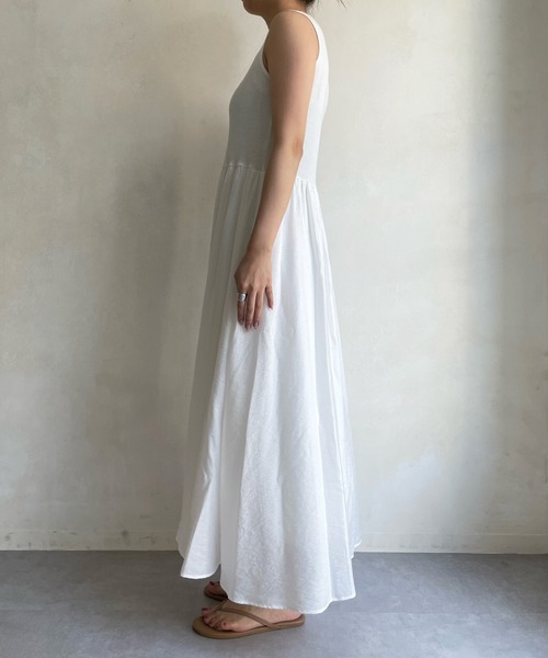 DouDou（ドゥドゥ）の「ショートブラウス＋リブ切替フレアワンピース（ワンピース・レディース・ホワイト/ブラック・FREE）」の16枚目の写真