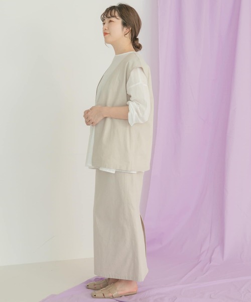 ITEMS URBANRESEARCH(アイテムズ アーバンリサーチ)の「リネンミックスジレ(ベスト・レディース・オフホワイト/ブラック・FREE)」の14枚目の写真