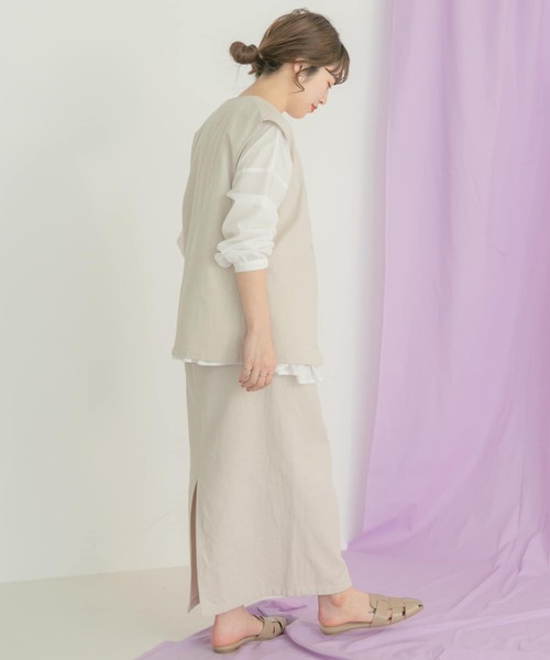 ITEMS URBANRESEARCH(アイテムズ アーバンリサーチ)の「リネンミックスジレ(ベスト・レディース・オフホワイト/ブラック・FREE)」の15枚目の写真
