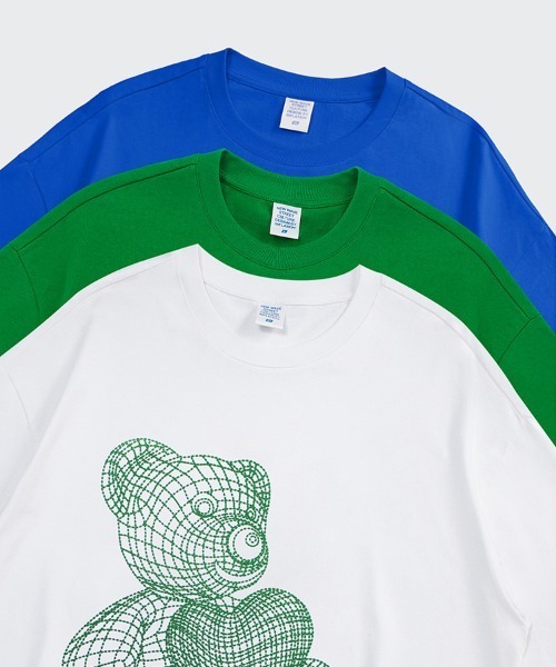 Ressaca(レサーカ)の「NeverMind オーバーサイズ ベアー 発砲プリントTEE(Tシャツ/カットソー・メンズ・ホワイト/ブルー/グリーン・XL/M/L)」の18枚目の写真