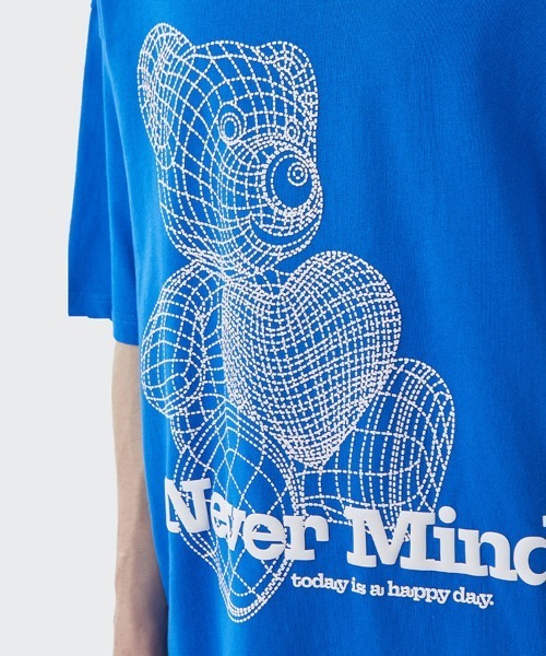 Ressaca(レサーカ)の「NeverMind オーバーサイズ ベアー 発砲プリントTEE(Tシャツ/カットソー・メンズ・ホワイト/ブルー/グリーン・XL/M/L)」の14枚目の写真