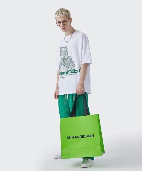 Ressaca(レサーカ)の「NeverMind オーバーサイズ ベアー 発砲プリントTEE(Tシャツ/カットソー・メンズ・ホワイト/ブルー/グリーン・XL/M/L)」の15枚目の写真