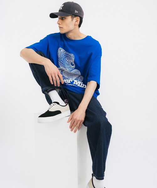 Ressaca(レサーカ)の「NeverMind オーバーサイズ ベアー 発砲プリントTEE(Tシャツ/カットソー・メンズ・ホワイト/ブルー/グリーン・XL/M/L)」の22枚目の写真