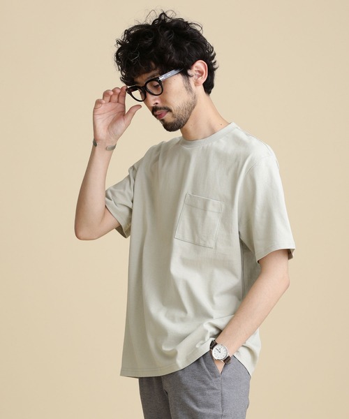 NANO universe(ナノユニバース)の「LB.04/オーガニックOEリラックスクルーネックTシャツ(Tシャツ/カットソー・メンズ・ホワイト/ミント/ベージュ/ブラック/ブラウン/スモークピンク・L/XL/M/S)」の5枚目の写真