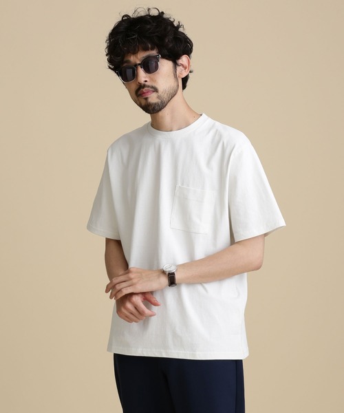 NANO universe(ナノユニバース)の「LB.04/オーガニックOEリラックスクルーネックTシャツ(Tシャツ/カットソー・メンズ・ホワイト/ミント/ベージュ/ブラック/ブラウン/スモークピンク・L/XL/M/S)」の2枚目の写真