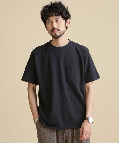 NANO universe(ナノユニバース)の「LB.04/オーガニックOEリラックスクルーネックTシャツ(Tシャツ/カットソー・メンズ・ホワイト/ミント/ベージュ/ブラック/ブラウン/スモークピンク・L/XL/M/S)」の3枚目の写真