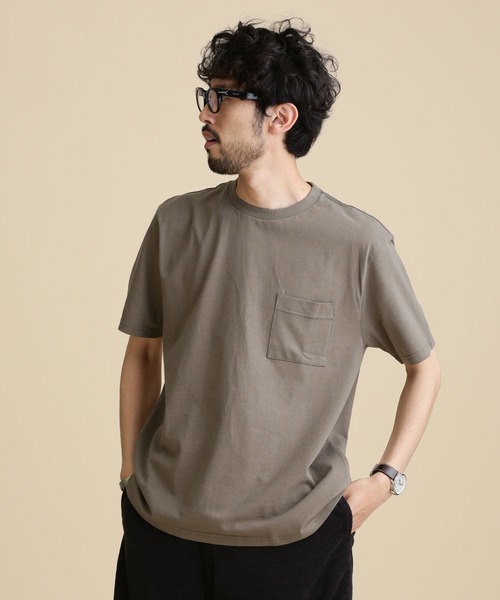 NANO universe(ナノユニバース)の「LB.04/オーガニックOEリラックスクルーネックTシャツ(Tシャツ/カットソー・メンズ・ホワイト/ミント/ベージュ/ブラック/ブラウン/スモークピンク・L/XL/M/S)」の12枚目の写真