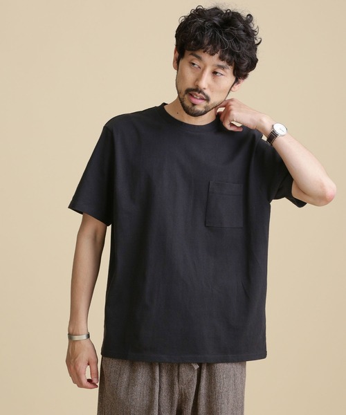 NANO universe(ナノユニバース)の「LB.04/オーガニックOEリラックスクルーネックTシャツ(Tシャツ/カットソー・メンズ・ホワイト/ミント/ベージュ/ブラック/ブラウン/スモークピンク・L/XL/M/S)」の9枚目の写真