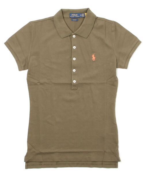 POLO RALPH LAUREN(ポロ ラルフ ローレン)の「スリム フィット ストレッチ ポロシャツ(ポロシャツ・レディース・グリーン・L/M/S/XL/XS)」の2枚目の写真