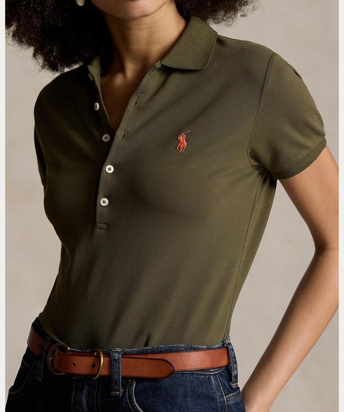 POLO RALPH LAUREN(ポロ ラルフ ローレン)の「スリム フィット ストレッチ ポロシャツ(ポロシャツ・レディース・グリーン・L/M/S/XL/XS)」の7枚目の写真