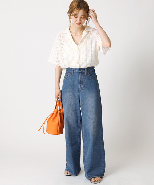 B.C STOCK（ベーセーストック）の「フェイクレザー キンチャクバッグ（ショルダーバッグ・レディース・ホワイト/ブラック/オレンジ/ブルー・FREE）」の11枚目の写真