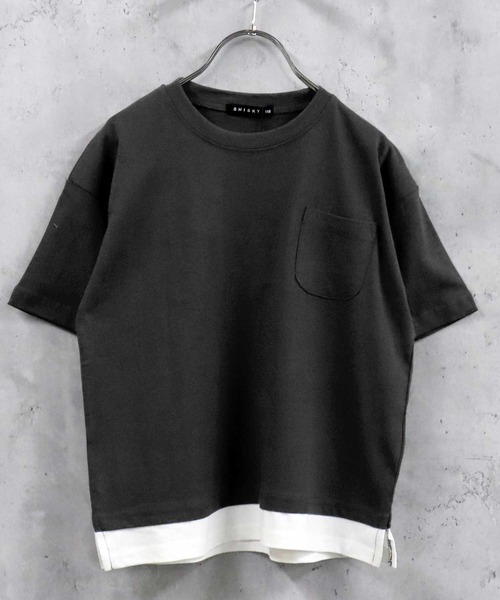 THE CASUAL(カジュアル)の「ビッグシルエット 裾フェイクレイヤード半袖ポケットTシャツ キッズ(Tシャツ/カットソー・キッズ・ブラック/ダークグリーン/ネイビー/オレンジ/ブルー/ミント/モカ/杢グレー/ベージュ/チャコール・140cm/150cm/160cm/120cm/130cm/110cm)」の16枚目の写真