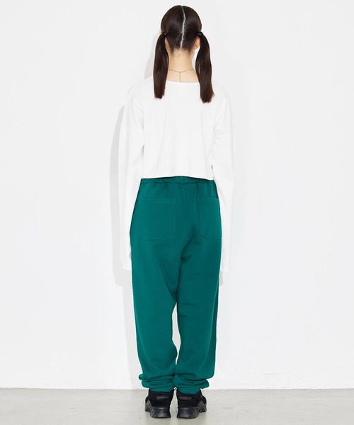 X-girl(エックスガール)の「FACE L/S CROPPED TOP(Tシャツ/カットソー・レディース・ホワイト/チャコール/イエロー・M/S)」の10枚目の写真