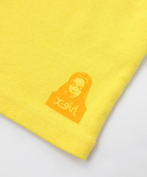 X-girl(エックスガール)の「FACE L/S CROPPED TOP(Tシャツ/カットソー・レディース・ホワイト/チャコール/イエロー・M/S)」の14枚目の写真