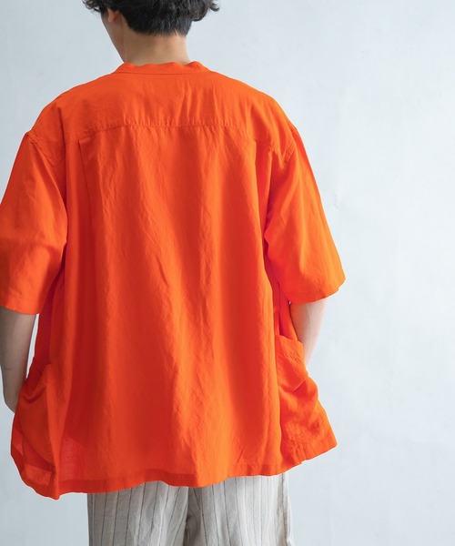 FORK&SPOON(フォークアンドスプーン)の「FORK&SPOON フライフロントショートスリーブシャツ(シャツ/ブラウス・メンズ・オフホワイト/オレンジ/ブラック・4/5)」の5枚目の写真